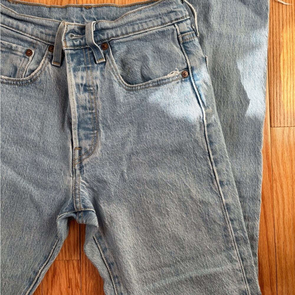 Women's Light Blue Straight Leg Jeans - Picture 6 of 11